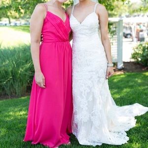 Hot Pink Long Dress, Size 10